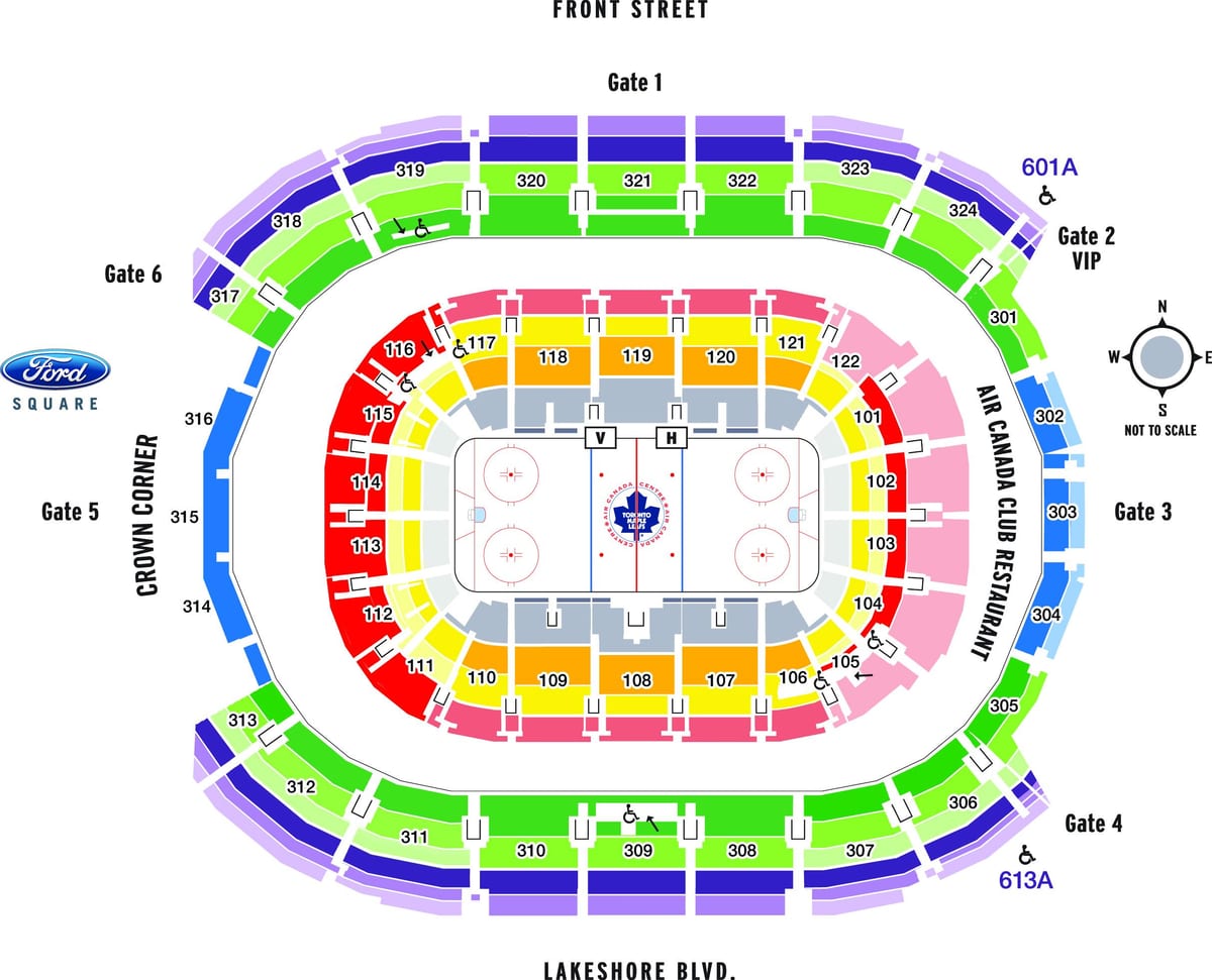 Kaart Air Canada Centre) - ACC