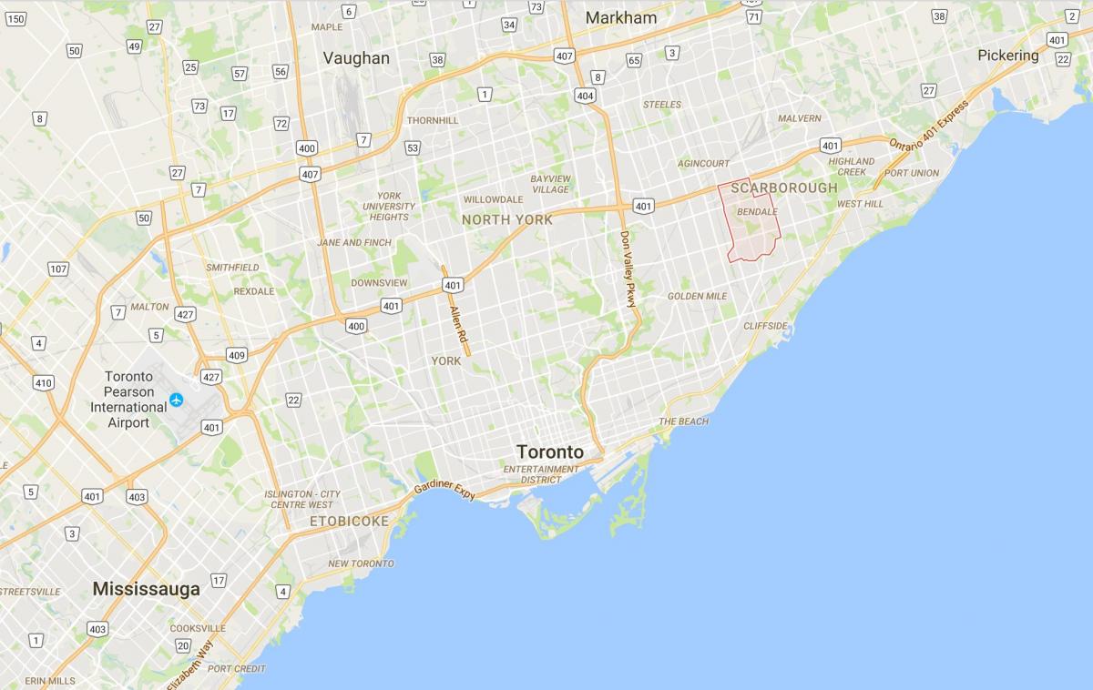 Kaart Bendale linnaosa Toronto