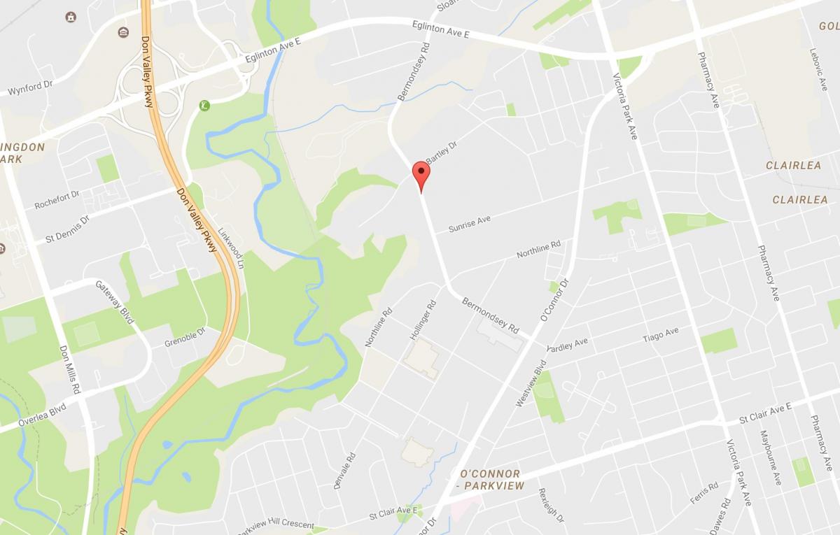 Kaart Bermondsey naabrus-Toronto