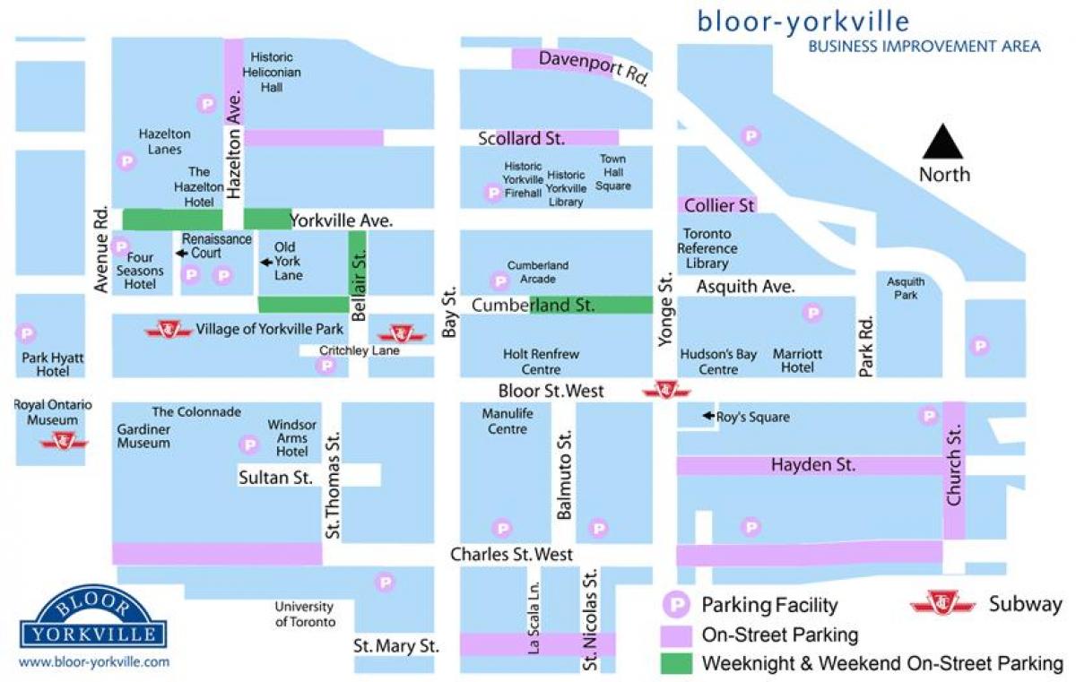 Kaart Bloor Yorkville parkimine