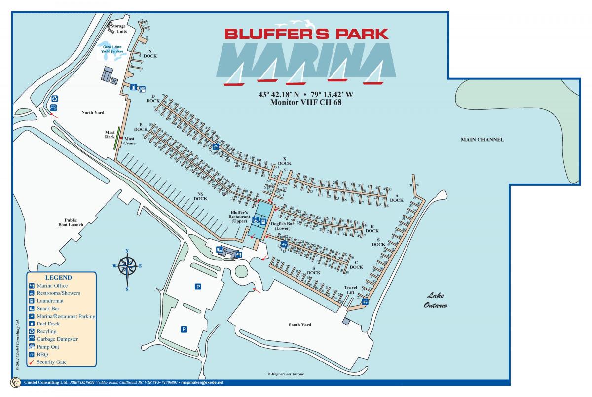 Kaart Bluffija ' s Park Marina