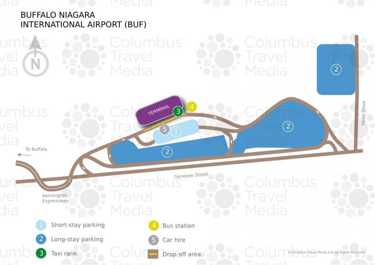 Kaart Buffalo Niagara rahvusvaheline lennujaam