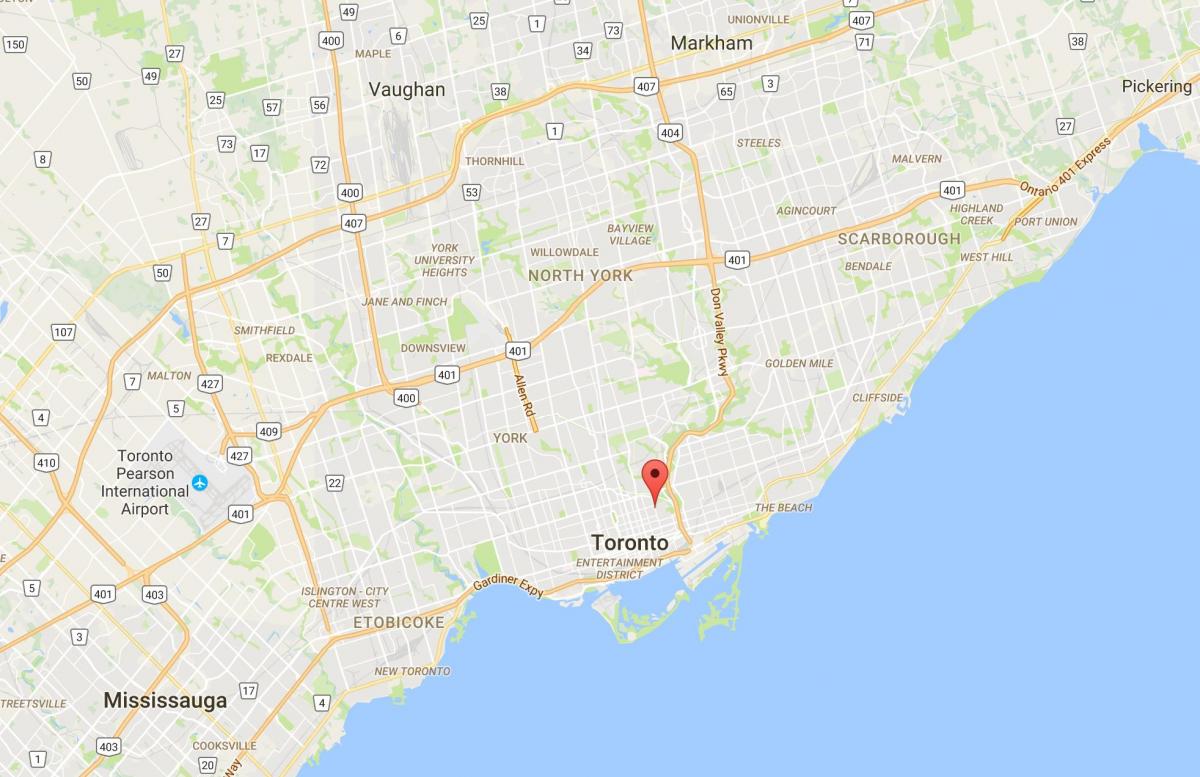 Kaart Cabbagetown linnaosa Toronto