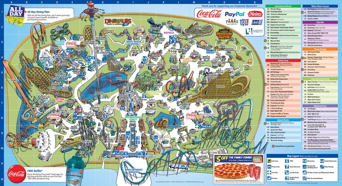 Map of Canada ' s wonderland