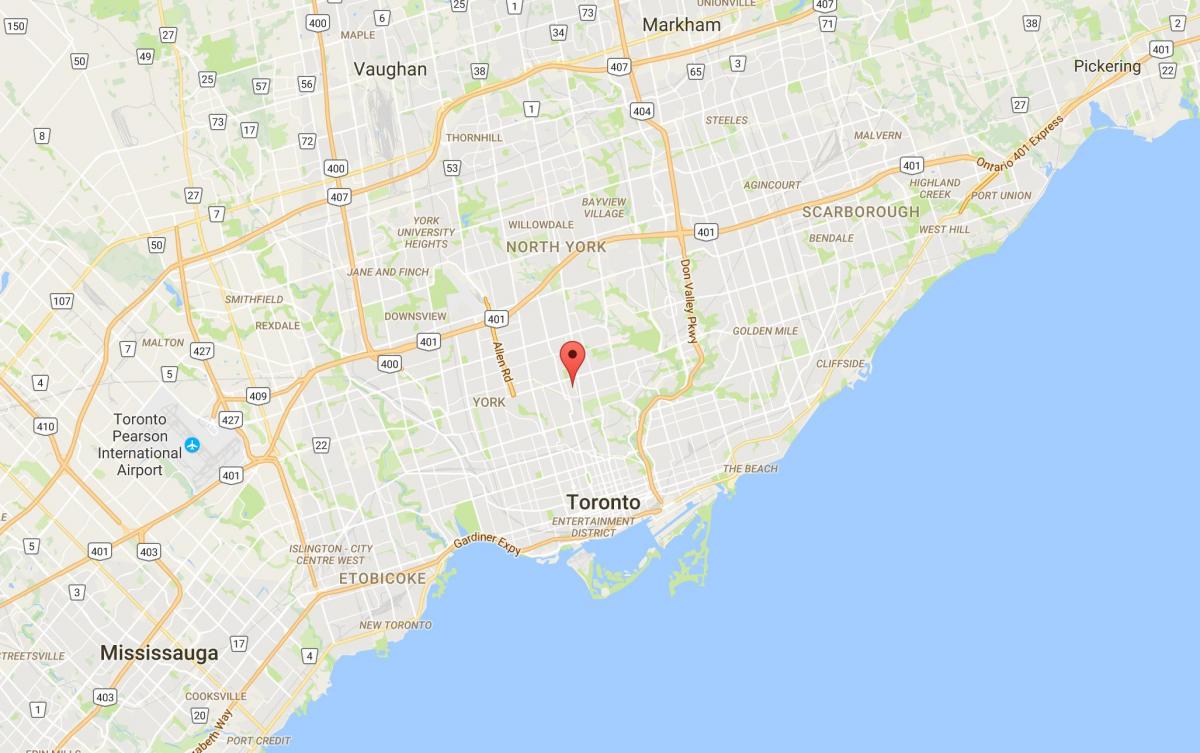 Kaart Chaplin Estates linnaosa Toronto