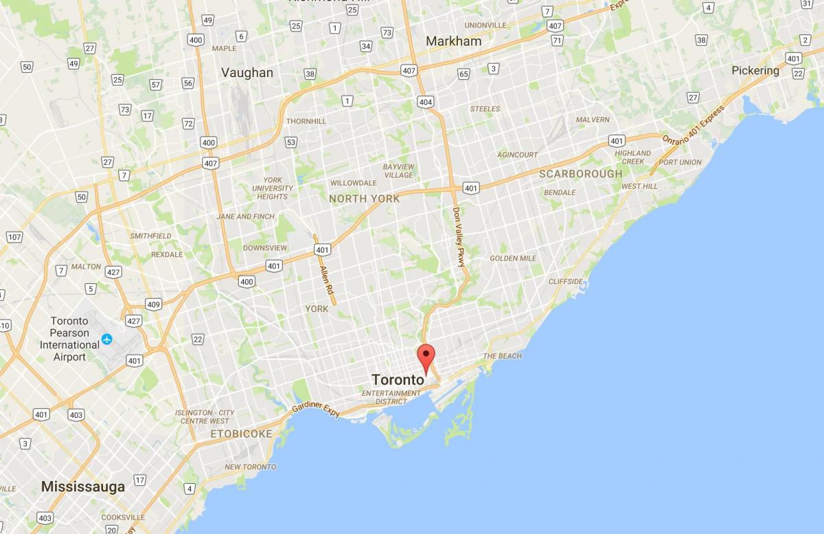 Kaart Corktown linnaosa Toronto