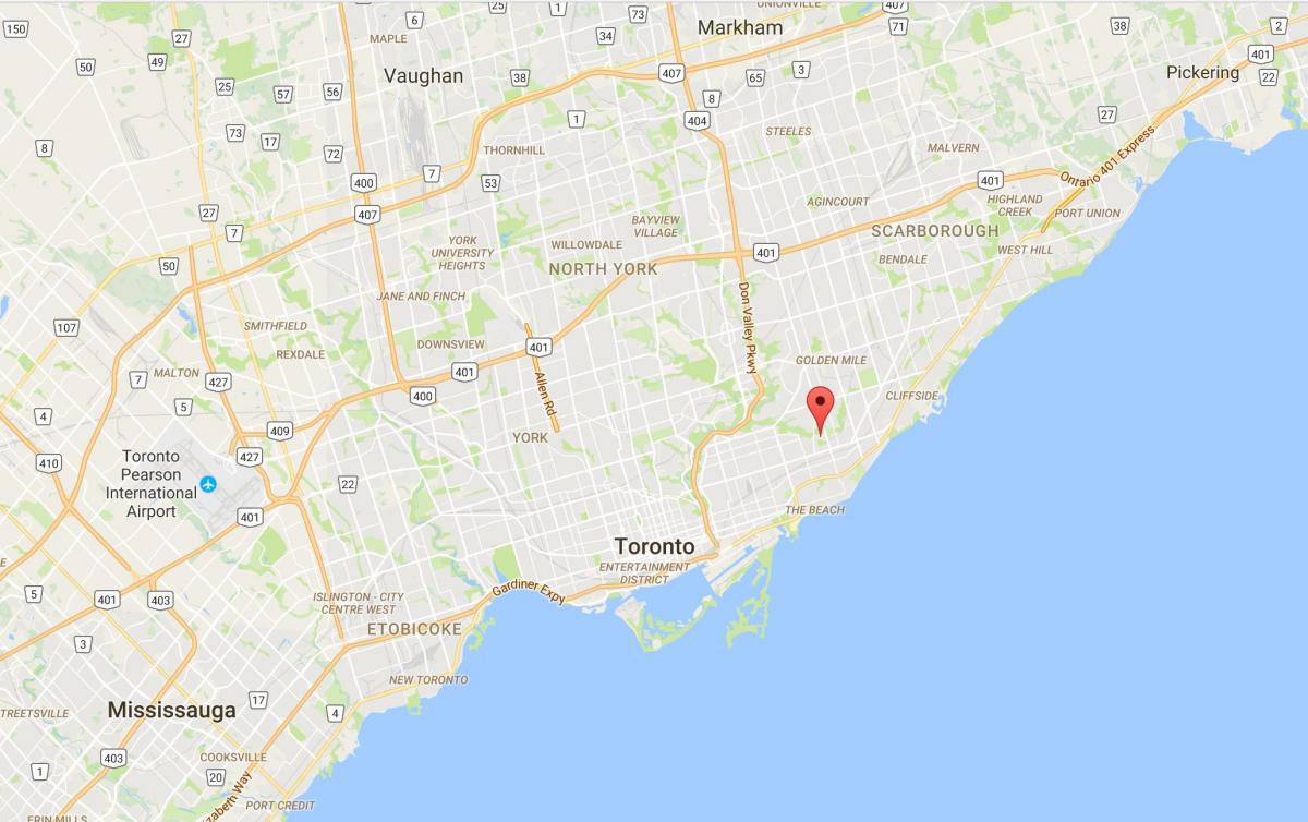 Kaart Crescent Linna Toronto linnaosa