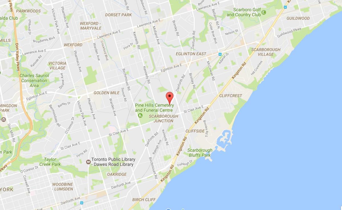 Kaart Danforth road Toronto