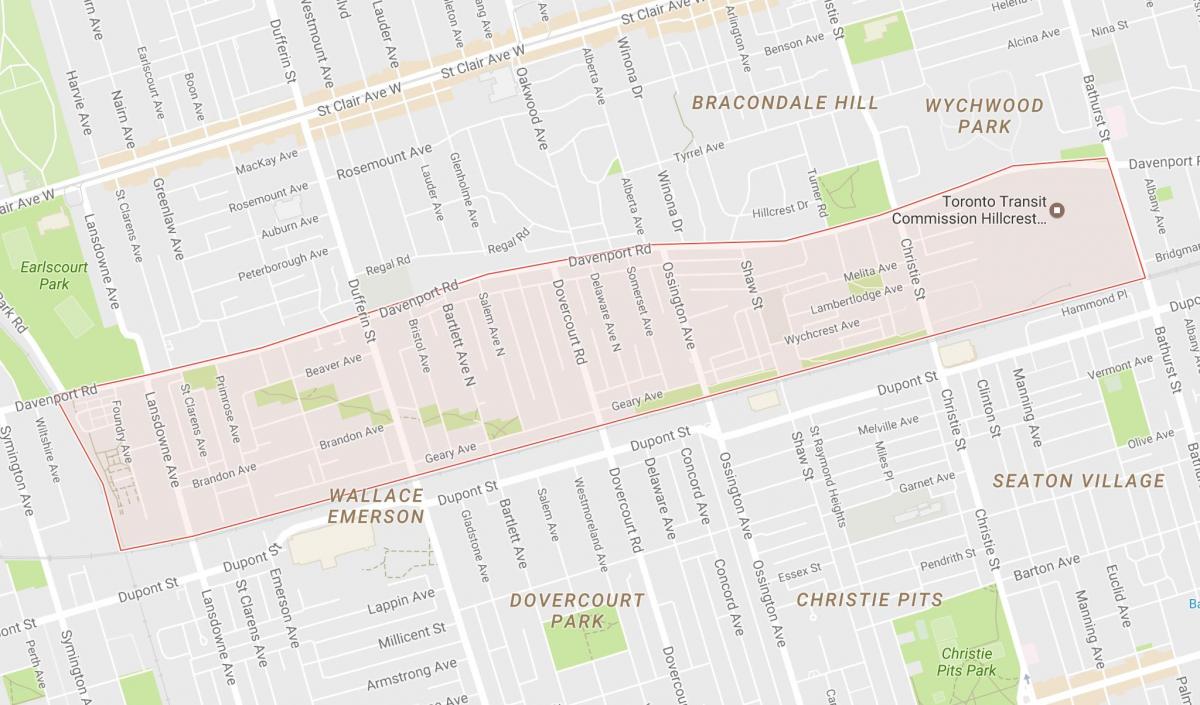Kaart Davenport naabrus-Toronto