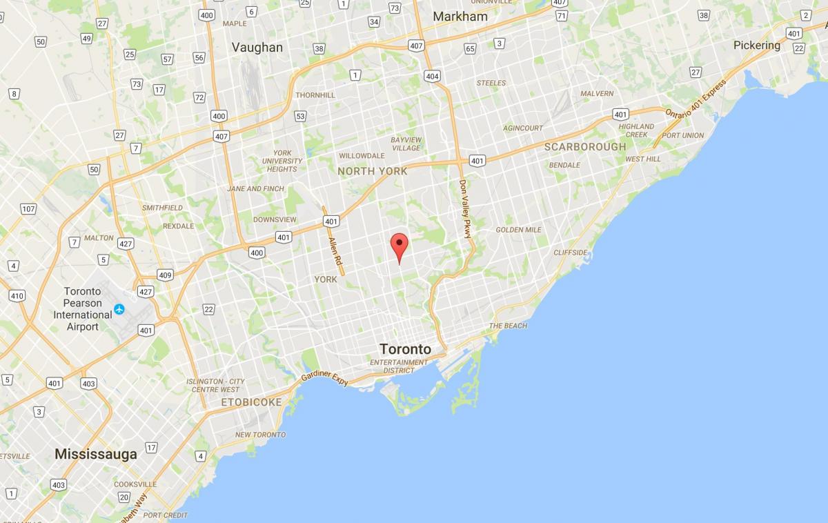 Kaart Davisville Küla Toronto linnaosa