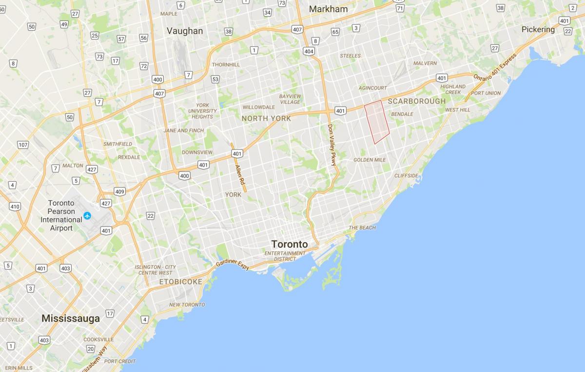 Kaart Dorset Park district Toronto