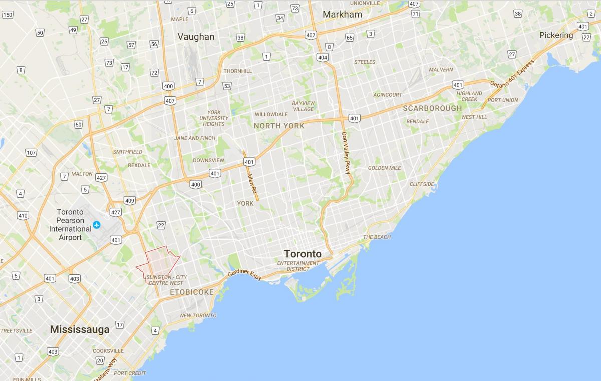 Kaart Eatonville linnaosa Toronto