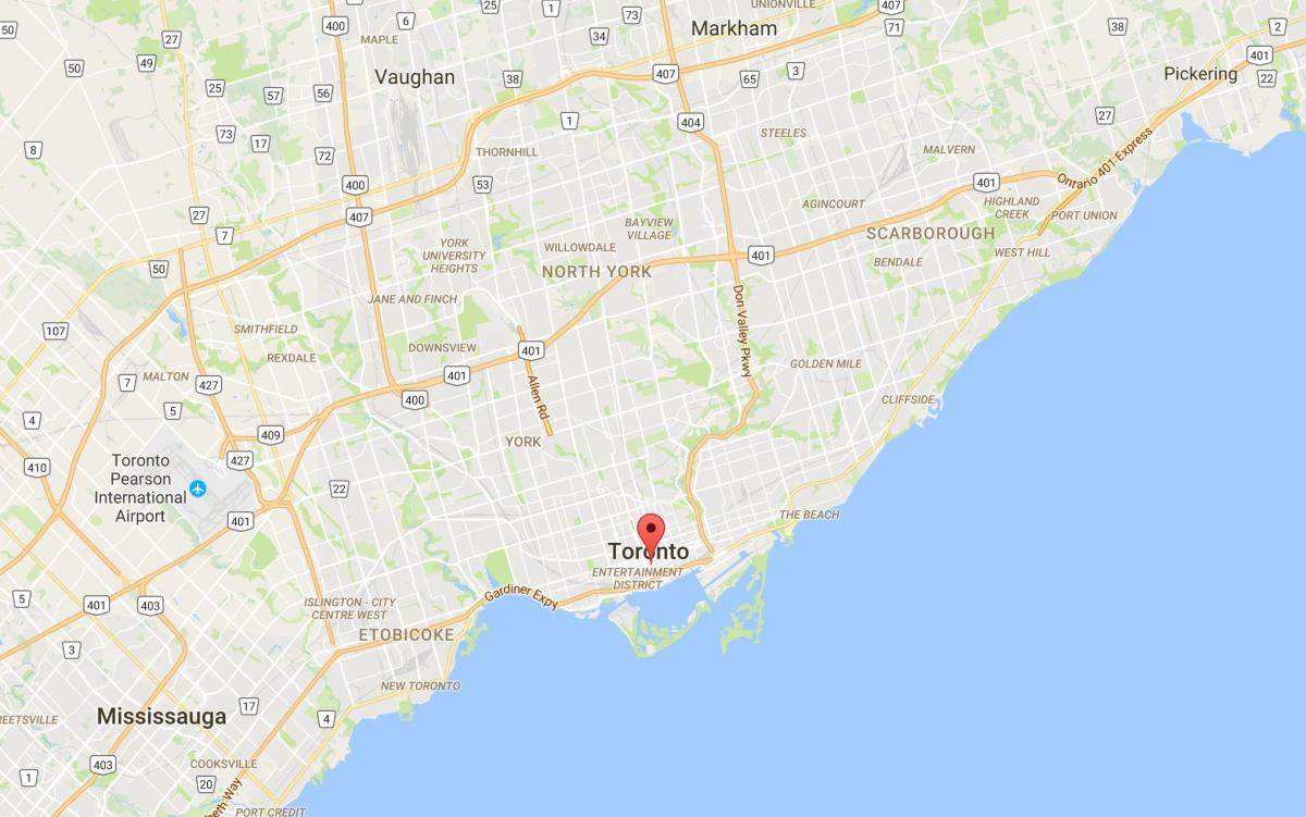 Kaart Financial District ringkond Toronto
