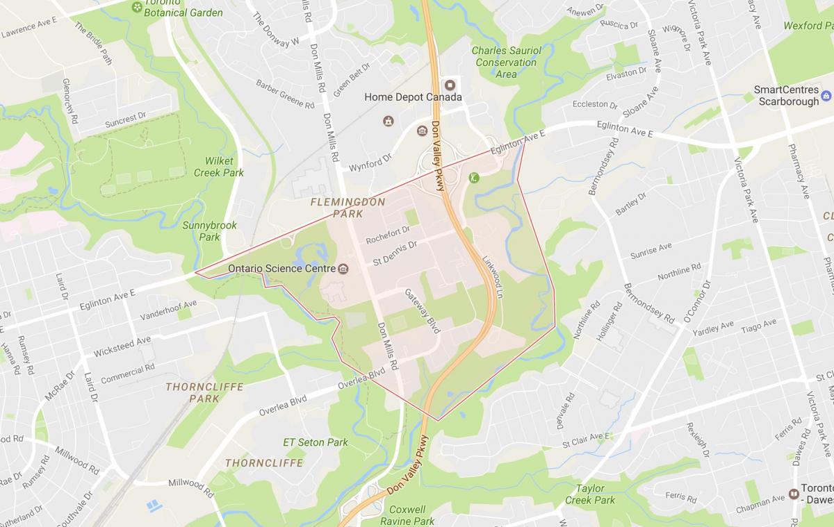 Kaart Flemingdon Park naabruses Toronto