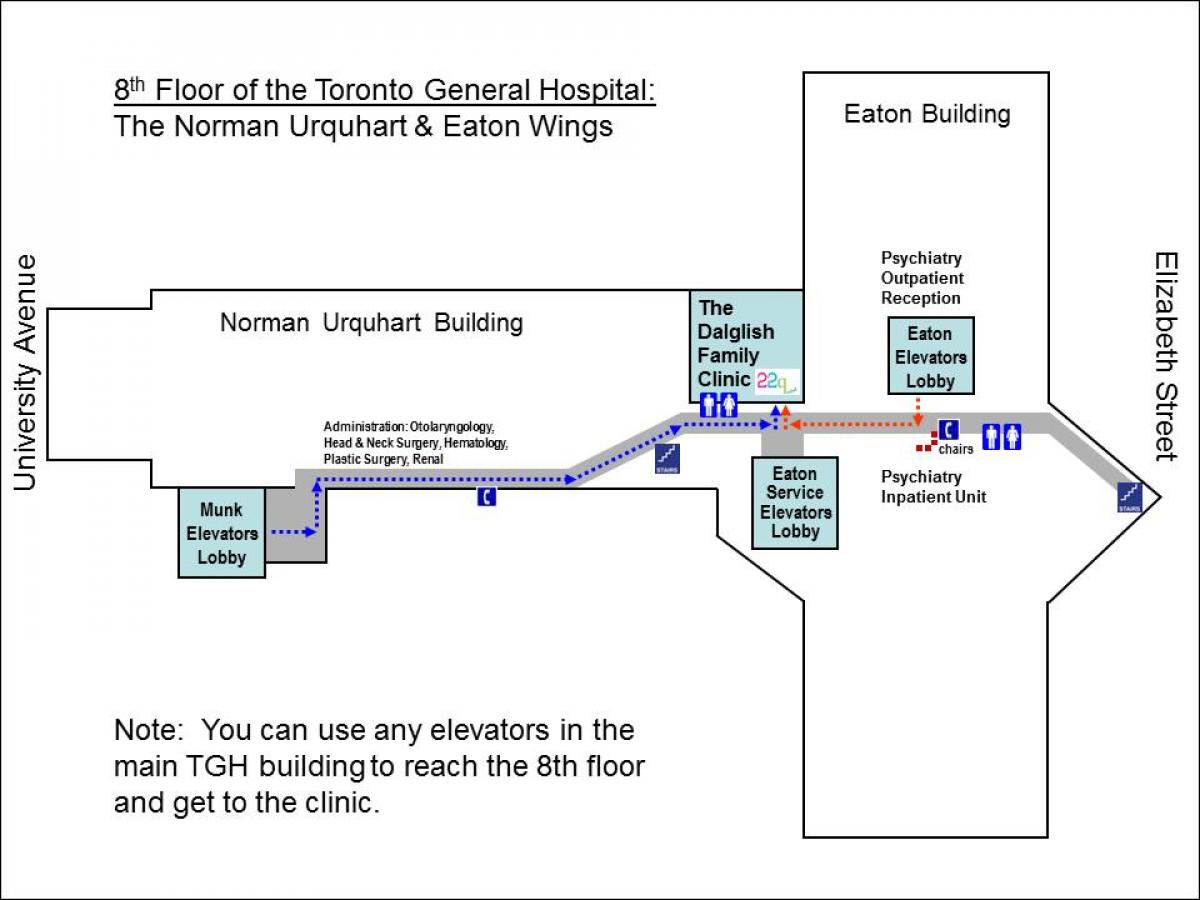 Kaart General Hospital 8 th floor Toronto