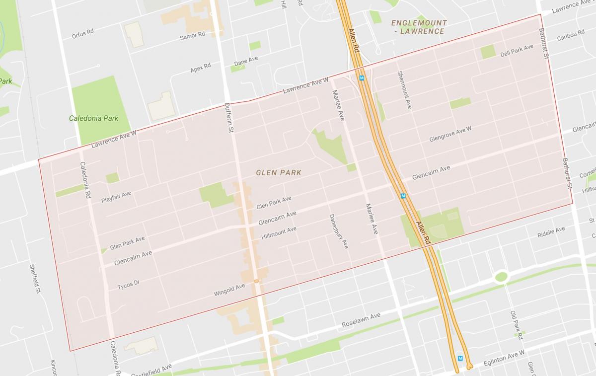 Kaart Glen Park naabruses Toronto
