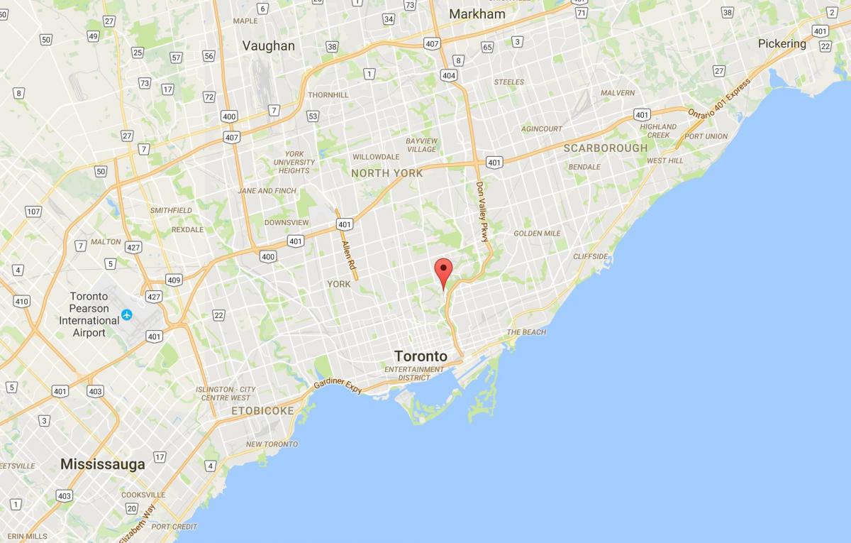 Kaart Governor ' s Bridge linnaosa Toronto