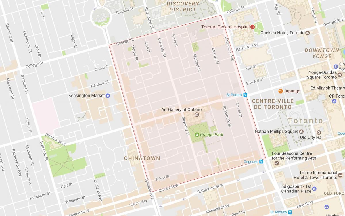 Kaart Grange Park naabruses Toronto
