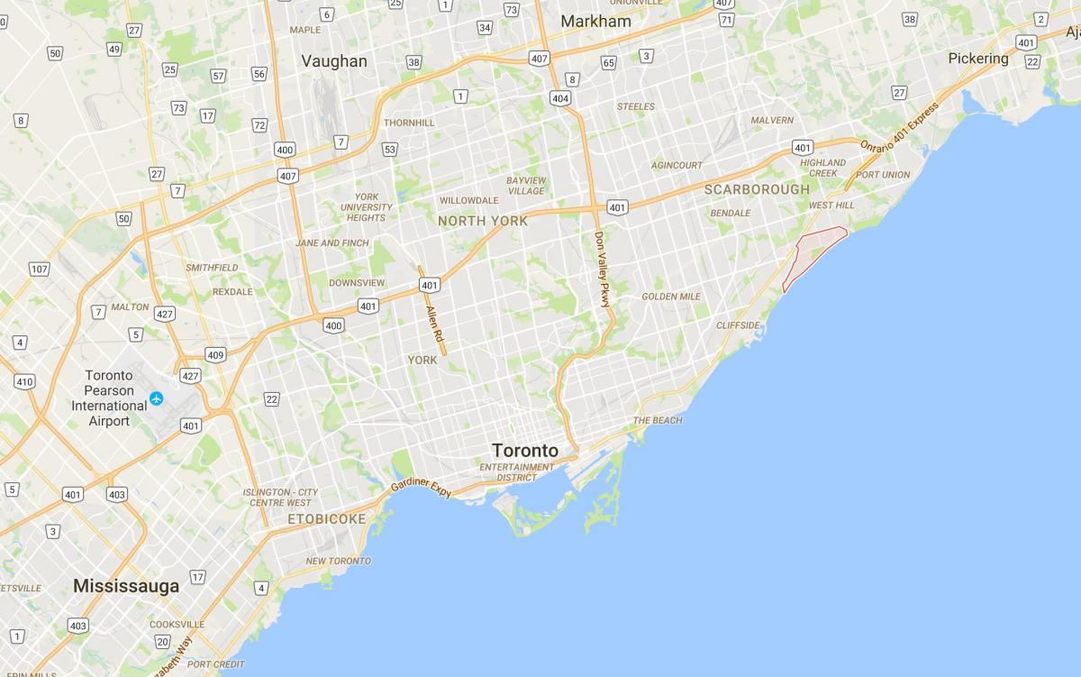 Kaart Guildwood linnaosa Toronto
