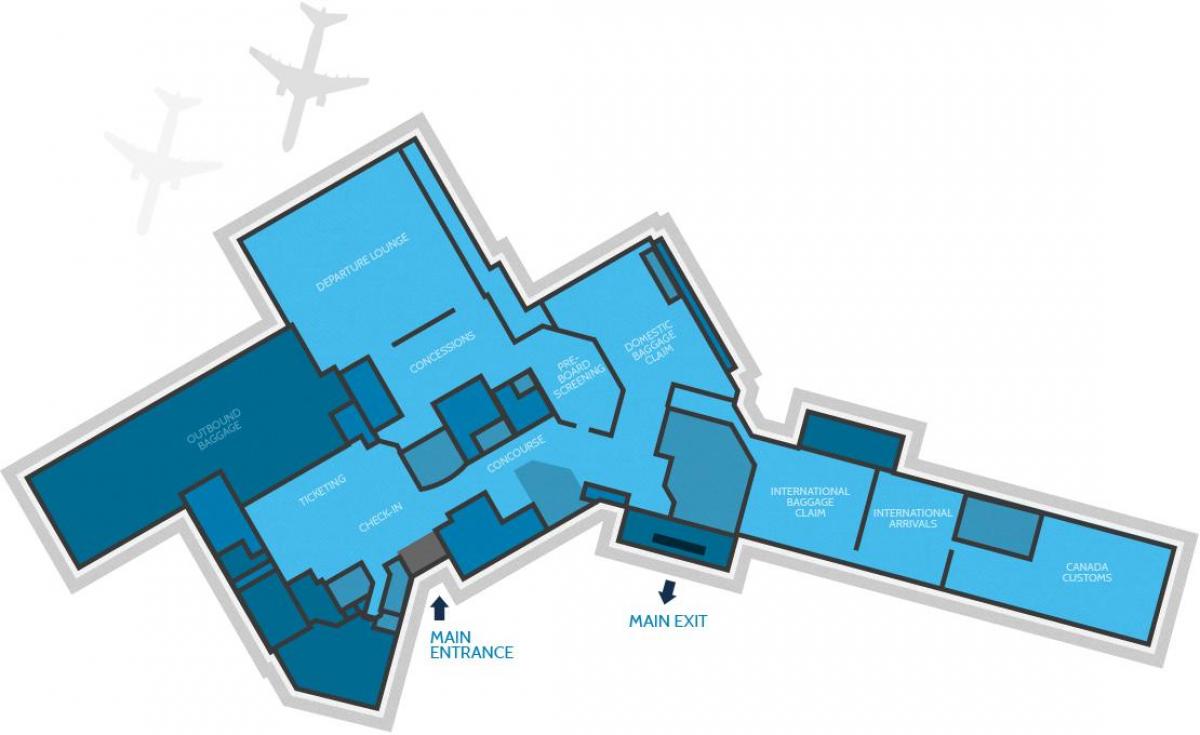 Kaart Hamilton airport terminal