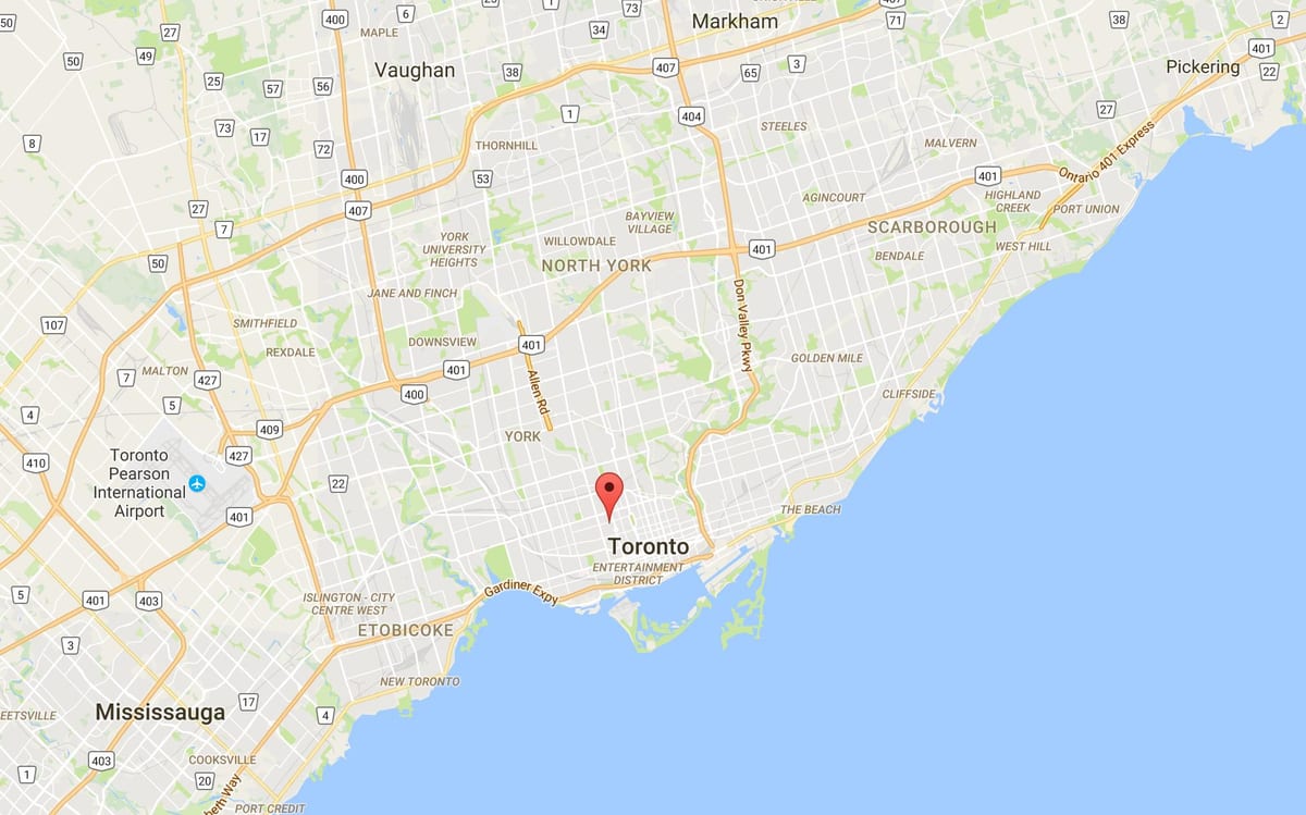 Kaart Harbord Küla Toronto linnaosa