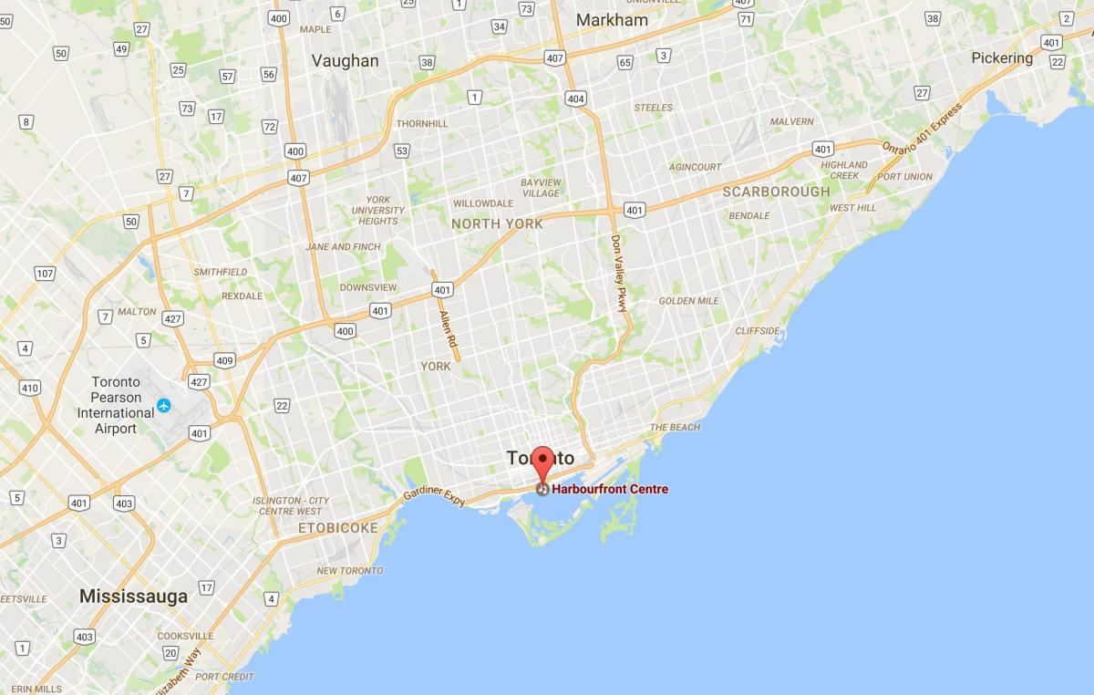 Kaart Harbourfront linnaosa Toronto