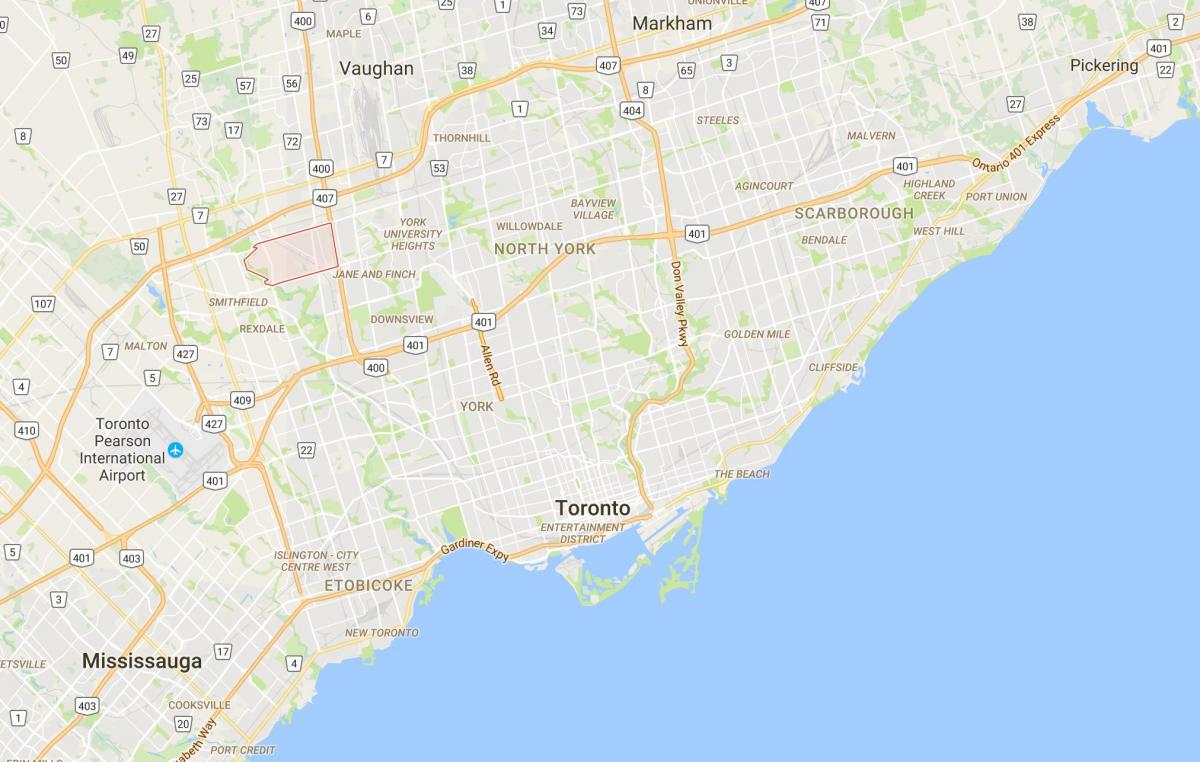 Kaart Humber Tippkohtumisel linnaosa Toronto