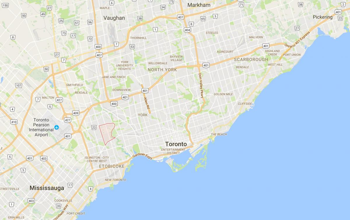 Kaart Humber Valley Küla Toronto linnaosa