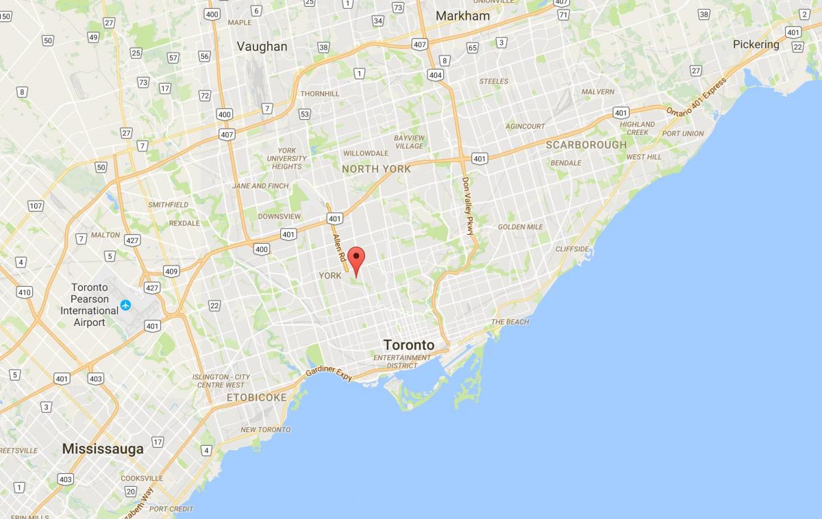 Kaart Humewood–Cedarvale linnaosa Toronto