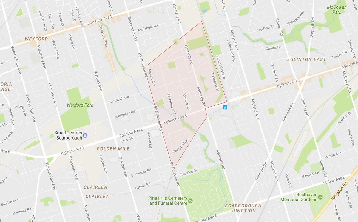 Kaart Ionview naabrus-Toronto