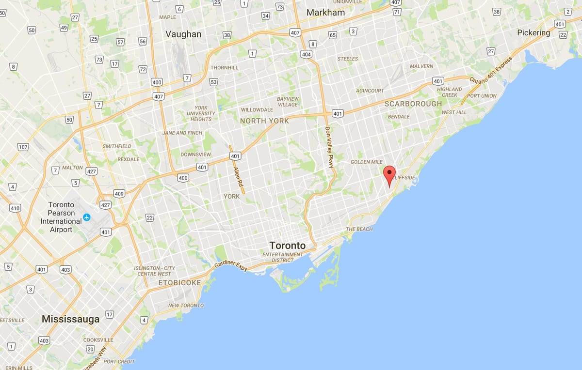 Kaart Kask Kalju Kõrgused linnaosa Toronto