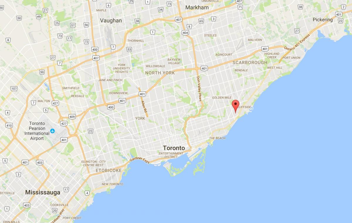 Kaart Kask Kalju Kõrgused linnaosa Toronto