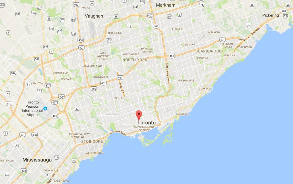 Kaart Kensington Market district Toronto