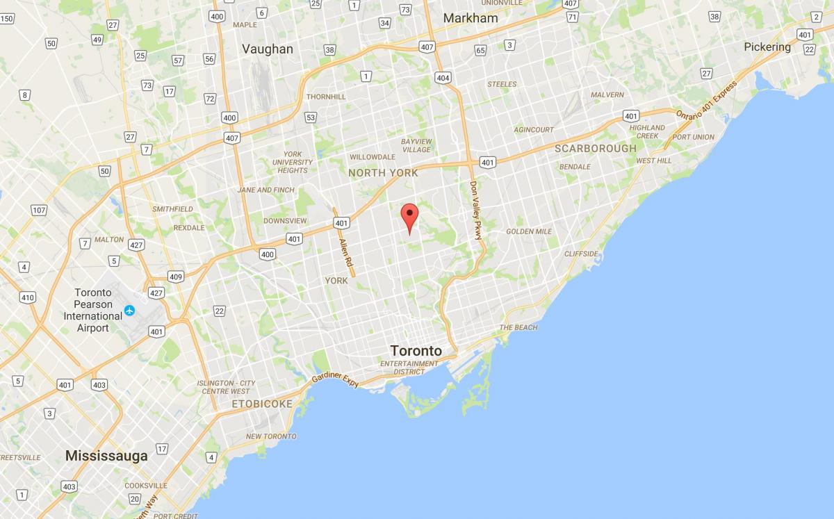 Kaart Lawrence Park district Toronto