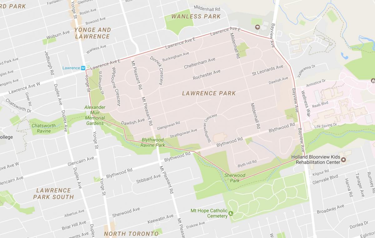 Kaart Lawrence Park naabruses Toronto