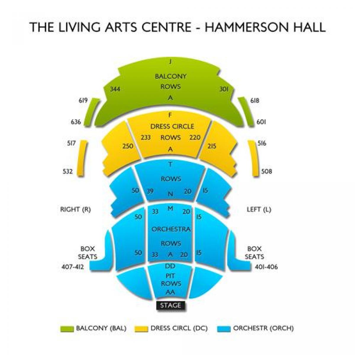 Kaart Living Arts Centre Hammerson hall