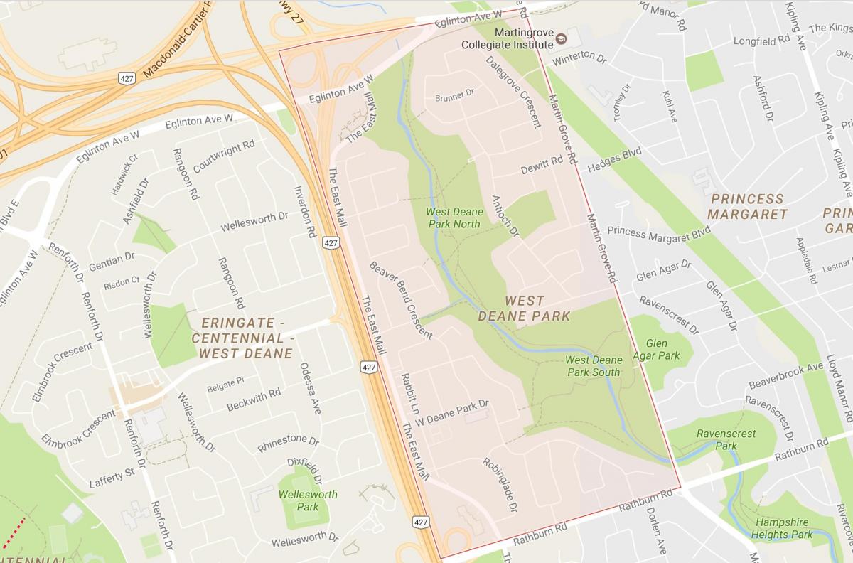 Kaart Lääne-Deane Park naabruses Toronto