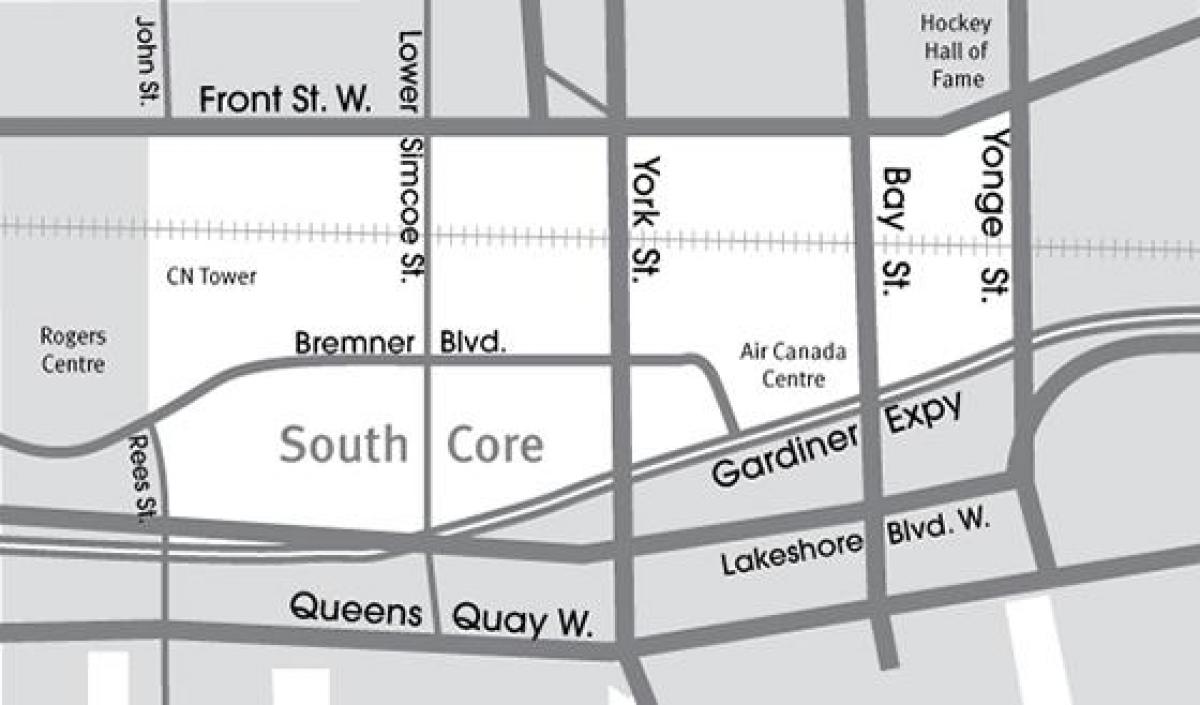Kaart Lõuna-Core Toronto