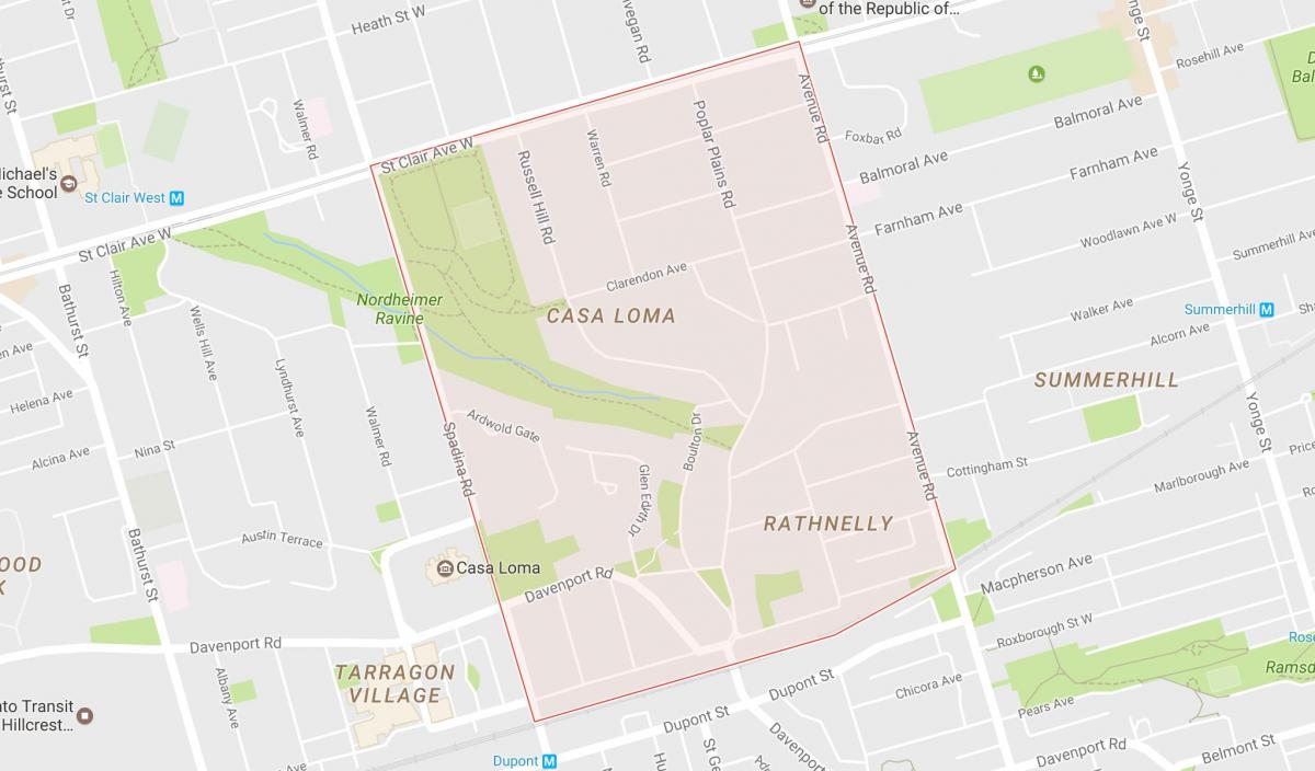 Kaart Lõuna-Hill naabruses Toronto