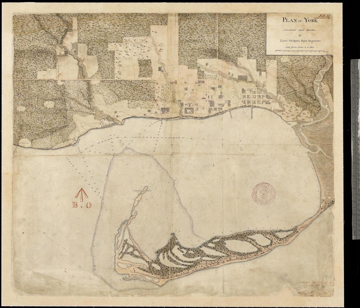 Kaart maa York Toronto esimene centure 1787-1884