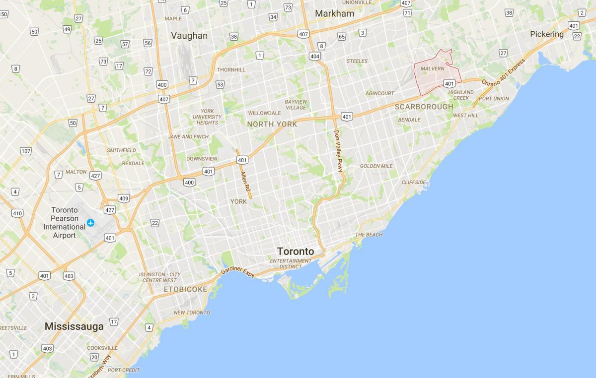Kaart Malvern linnaosa Toronto