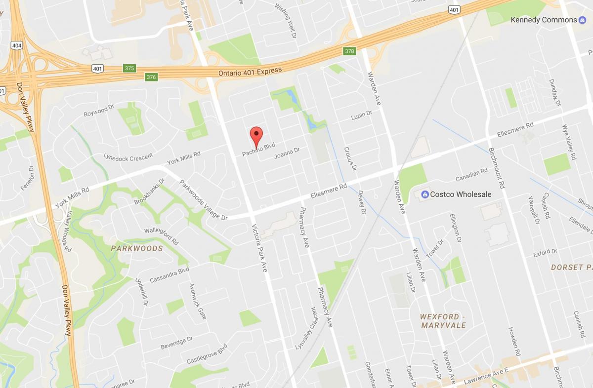 Kaart Maryvalen eighbourhood Toronto
