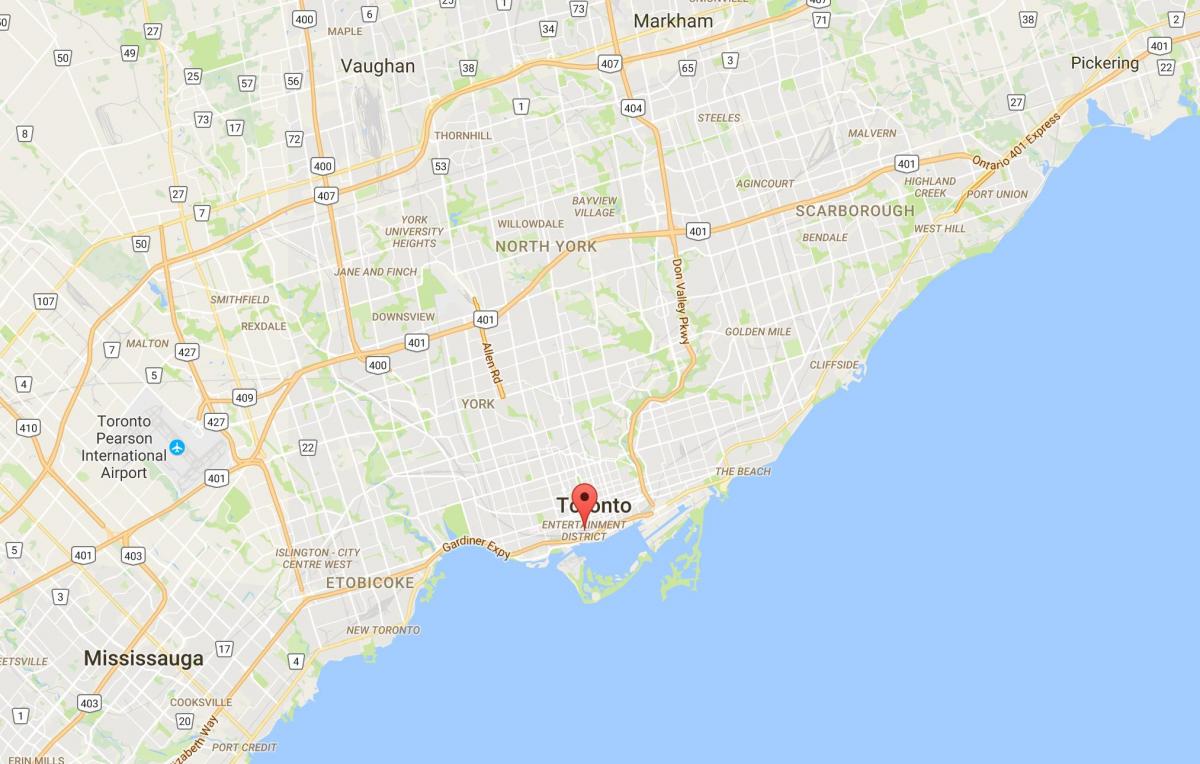 Kaart Meelelahutus District ringkond Toronto