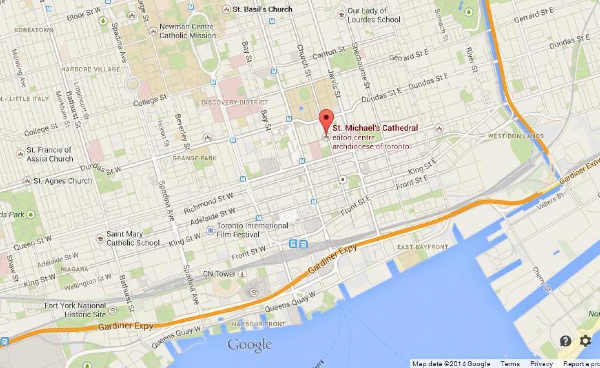Kaart St. Michael ' s Cathedrale Toronto ülevaade