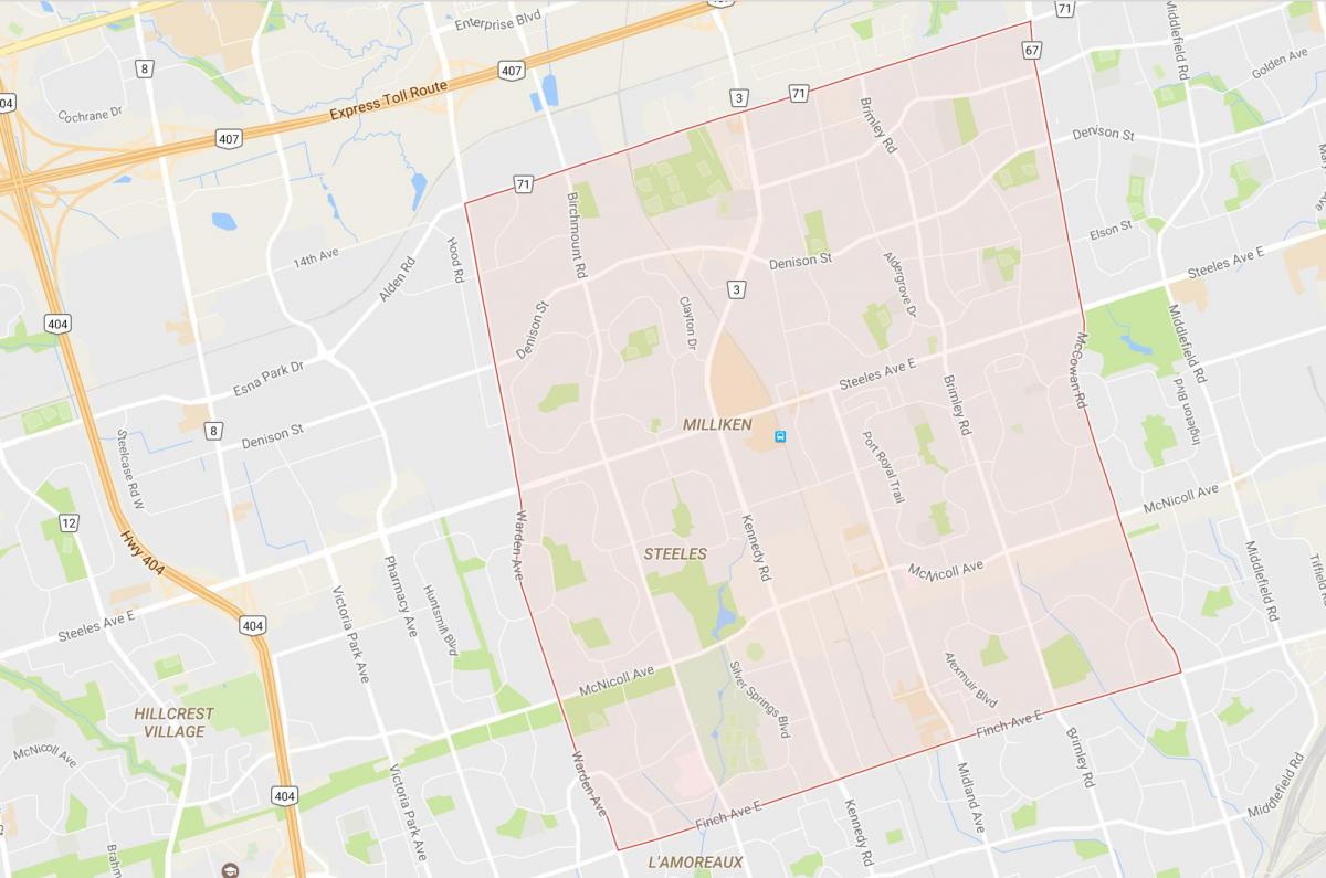 Kaart Milliken naabrus-Toronto