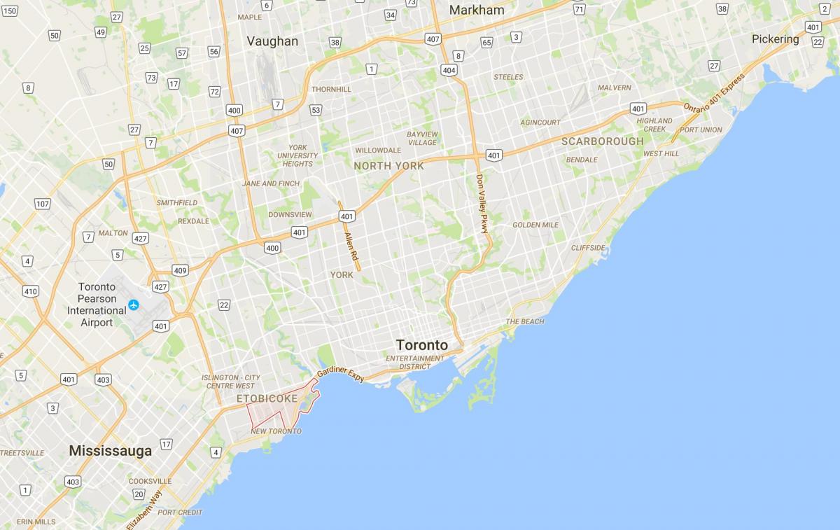 Kaart Mimico linnaosa Toronto