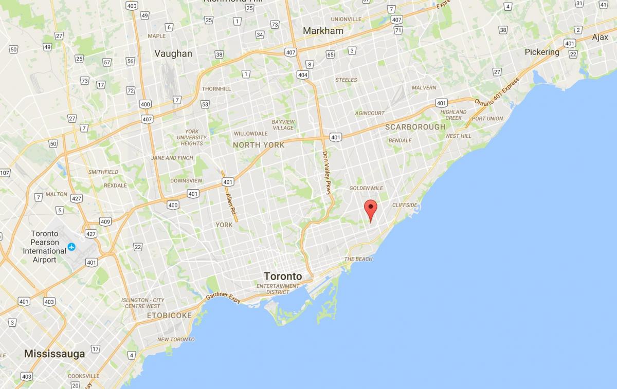 Kaart Oakridge linnaosa Toronto