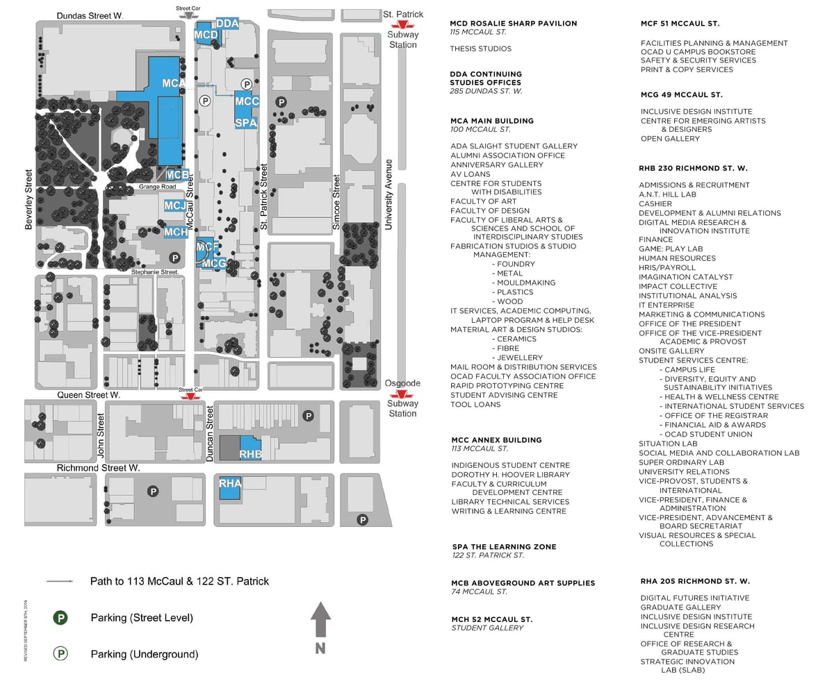 Kaart OCAD Toronto Ülikool