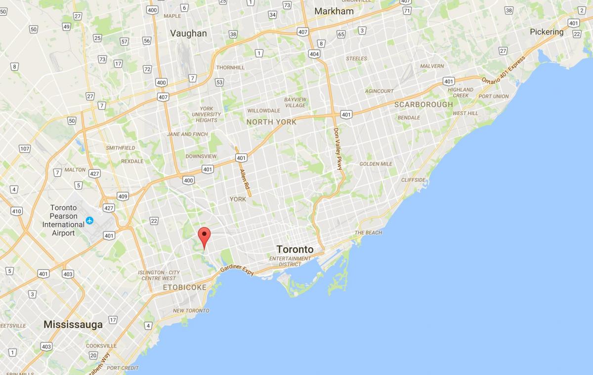 Kaart Old Mill district Toronto