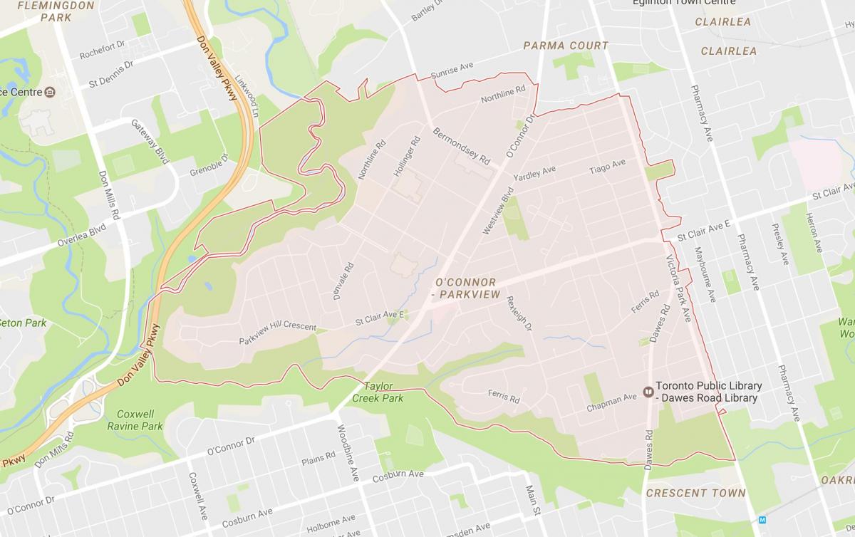 Kaart Valjad Tee naabrus-Toronto